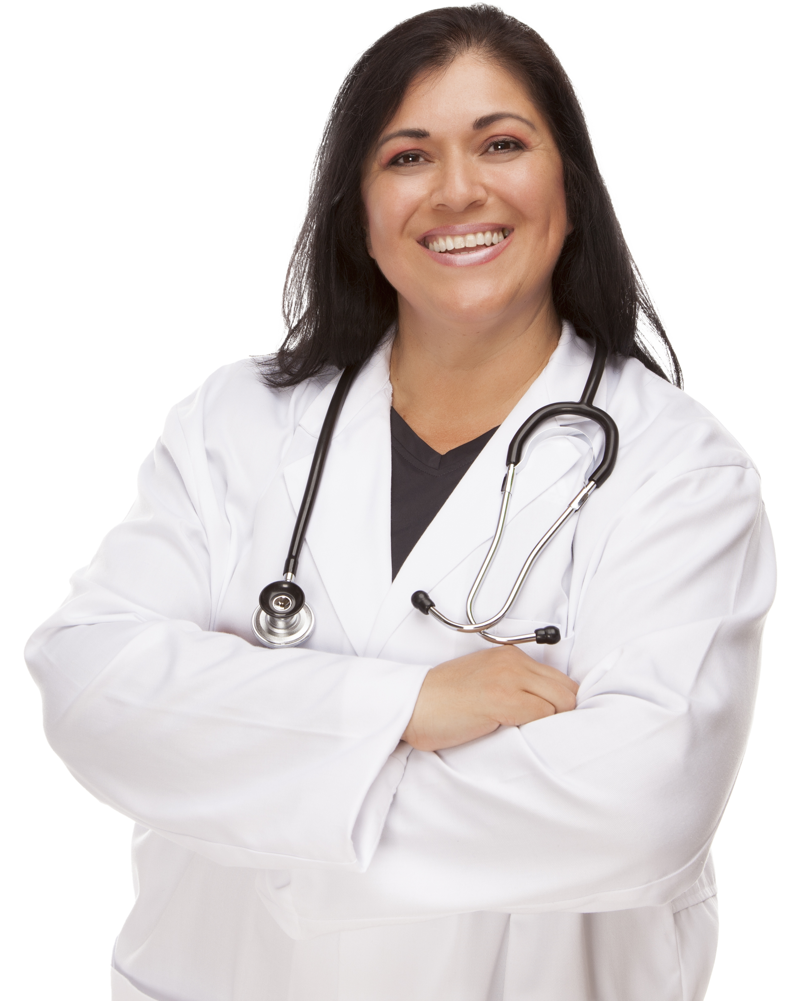 nurse smiling in labcoat