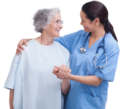 nursing holding patient's hand